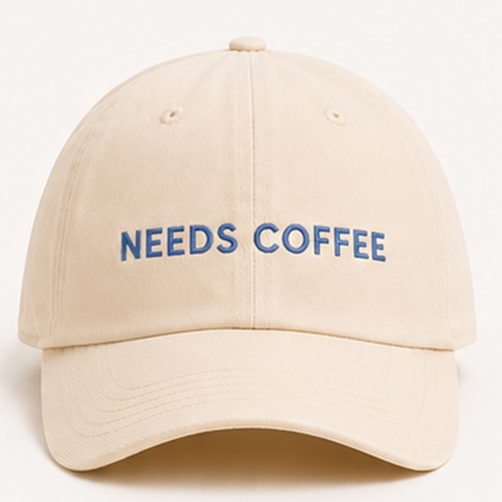 Needs Coffee Embroidered Adult Hat
